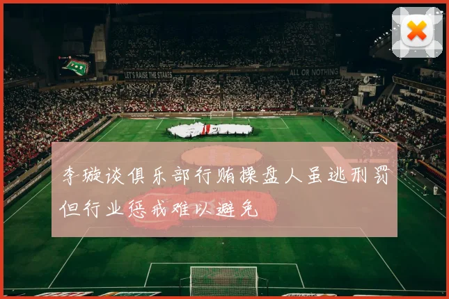 李璇谈俱乐部行贿操盘人虽逃刑罚但行业惩戒难以避免